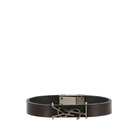 ysl bracciale uomo|Bracciale Saint Laurent in pelle con monogramma YSL.